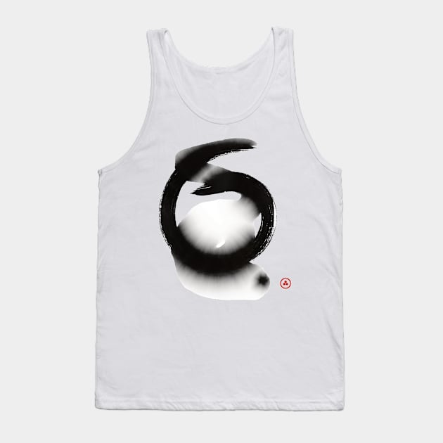 Zen Circle in Wet Ink Hitsuzendo Tank Top by drumweaver